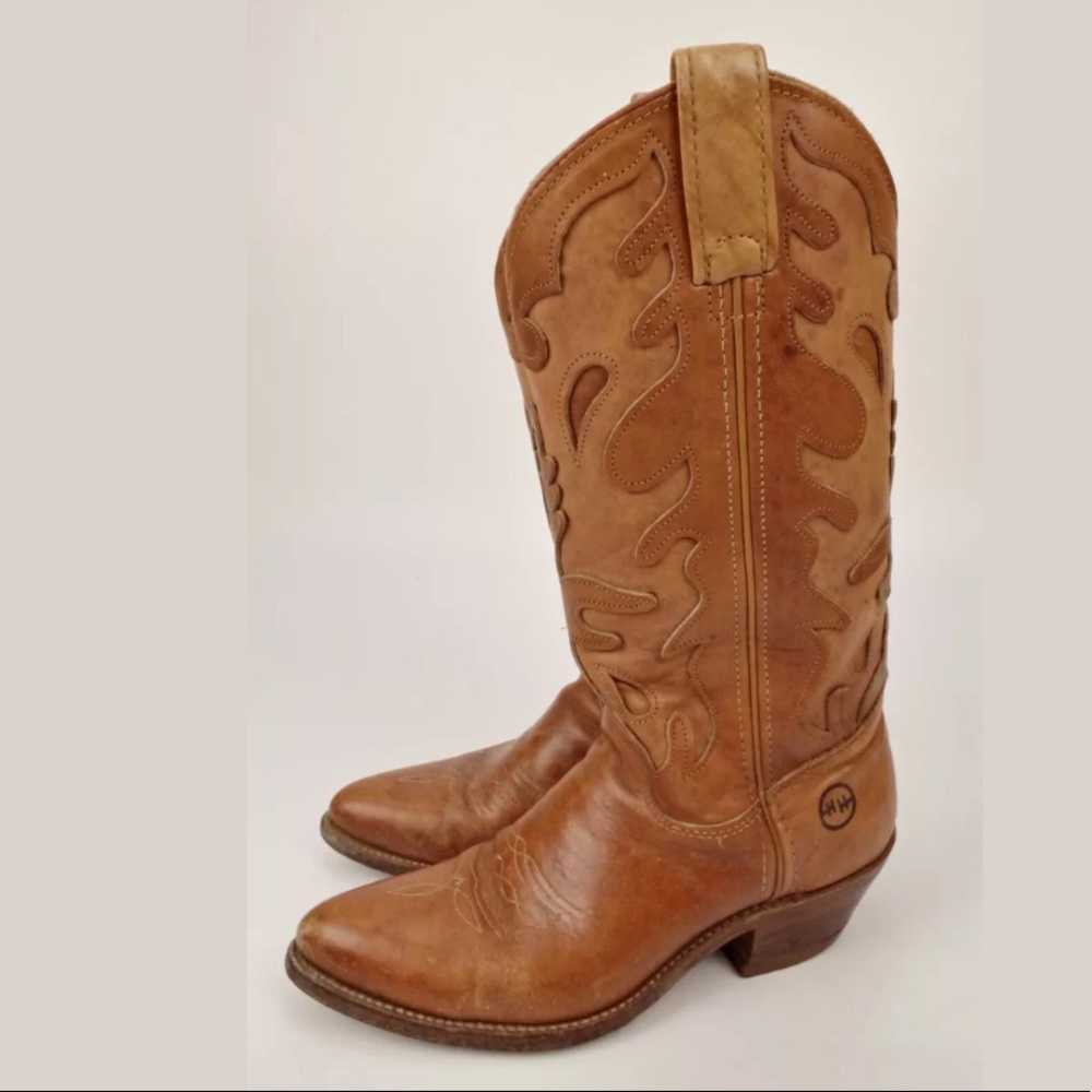Double H Tan Heeled Cowboy Boots